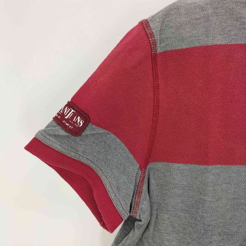 アルマーニジーンズ ARMANI JEANS バックプリント ボーダーポロシャツ メンズ import:M