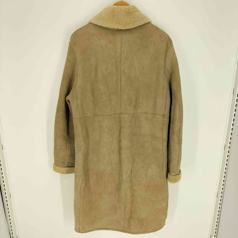 アーペーセー A.P.C. 90-00S フランス製 イーストバイウエスト期 ラムレザー 切替し ロング ムートンコート レディース 2