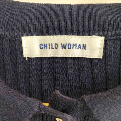 チャイルドウーマン My Fav. CHILD WOMAN ワイドリブ 衿付きカーディガン レディース FREE