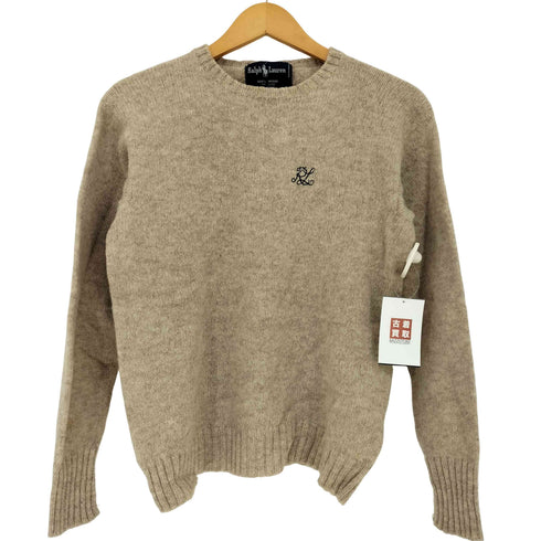 ラルフローレン RALPH LAUREN DRY CLEAN ロゴ刺繍 ウールニット レディース