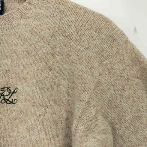 ラルフローレン RALPH LAUREN DRY CLEAN ロゴ刺繍 ウールニット レディース