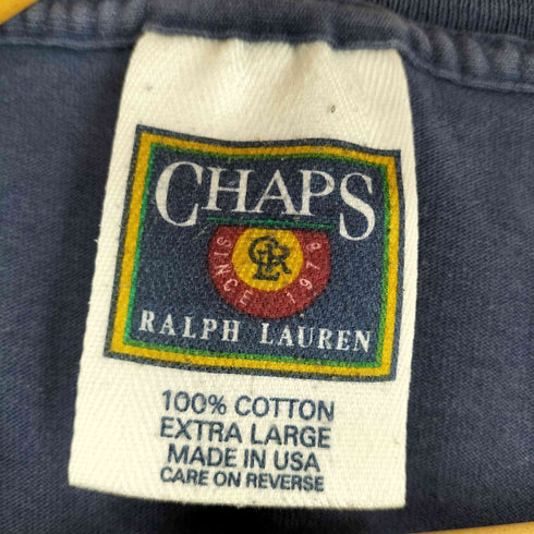チャップスラルフローレン CHAPS RALPH LAUREN USA製 両面プリントクルーネックTシャツ メンズ