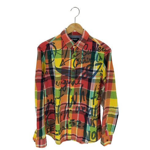 デシグアル Desigual CAM TROLE 落書き チェックシャツ メンズ JPN:M
