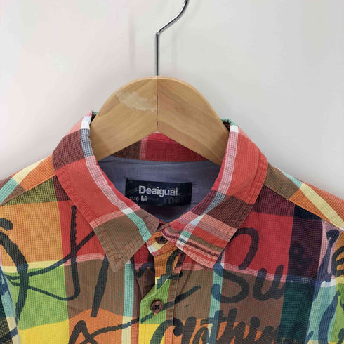 デシグアル Desigual CAM TROLE 落書き チェックシャツ メンズ JPN:M