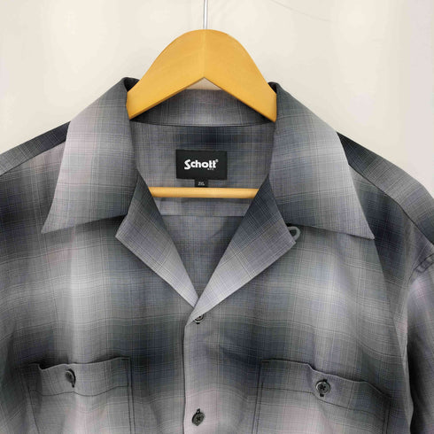 ショット Schott OMBRE SS SHIRT オンブレ チェックシャツ メンズ 2XL