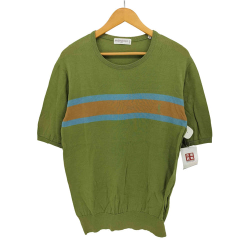 イヴサンローラン Yves Saint Laurent 90s polos 福助期 ロゴ刺繍 コットンリネン 半袖 ニット メンズ L
