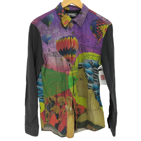 デシグアル Desigual CAM GLOBO 総柄プリント 切替シャツ メンズ JPN:M
