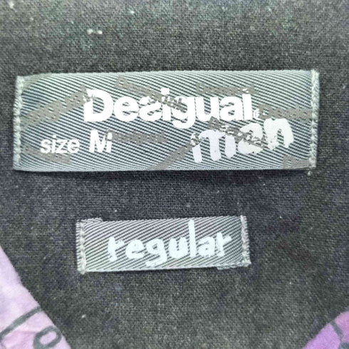 デシグアル Desigual CAM GLOBO 総柄プリント 切替シャツ メンズ JPN:M