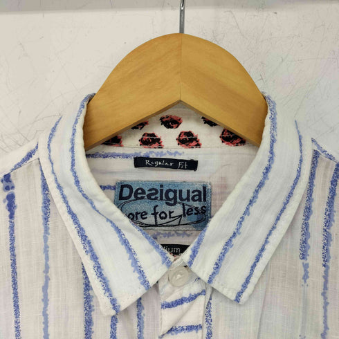 デシグアル Desigual ストライプ柄 フラワープリントシャツ メンズ JPN:M