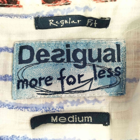 デシグアル Desigual ストライプ柄 フラワープリントシャツ メンズ JPN:M