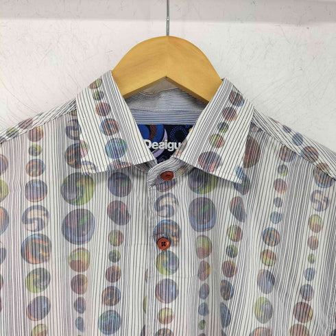 デシグアル Desigual ストライプ柄 ビー玉 プリントシャツ メンズ JPN:L