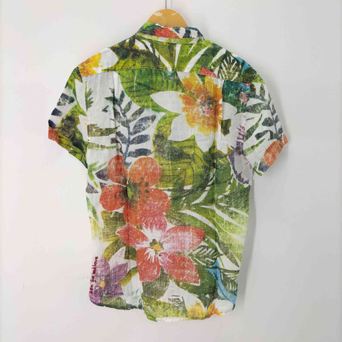 デシグアル Desigual フラワープリント 半袖リネンシャツ メンズ JPN:L