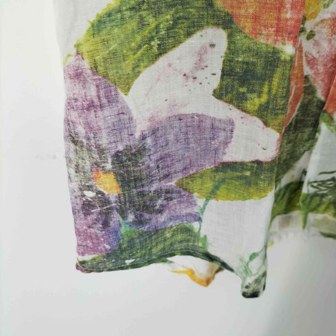 デシグアル Desigual フラワープリント 半袖リネンシャツ メンズ JPN:L
