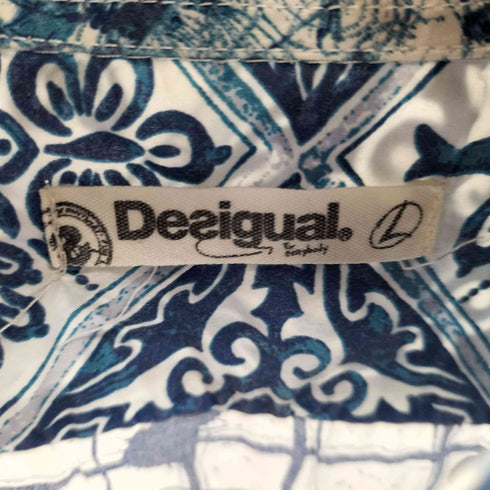 デシグアル Desigual CAM CORTA 切替プリント 半袖シャツ メンズ JPN:L