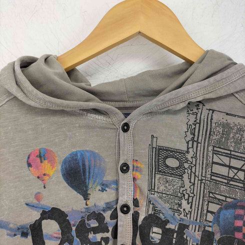 デシグアル Desigual ロゴプリント プルオーバーパーカー 気球 飛行機 メンズ JPN:M