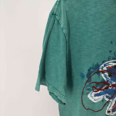 デシグアル Desigual SUPER NEW FLOR TURQUESA 刺繍デザインTシャツ メンズ JPN:M