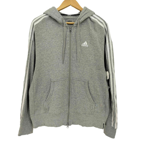アディダス adidas エッセンシャルズ プラス ルーズフィット スリーストライプス フレンチテリー フルジップパーカー メンズ JPN:M