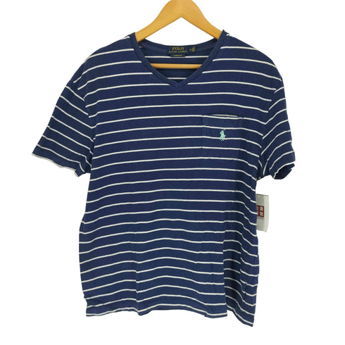 ポロラルフローレン POLO RALPH LAUREN ポケットボーダーVネックTシャツ メンズ M
