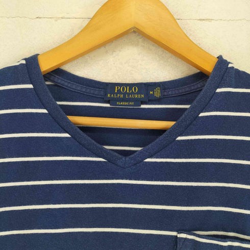 ポロラルフローレン POLO RALPH LAUREN ポケットボーダーVネックTシャツ メンズ M