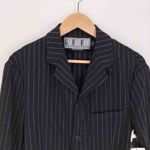 ジャンフランコフェレ GIANFRANCO FERRE イタリア製 ピンストライプ ジップアップ テーラードジャケット メンズ EUR:46