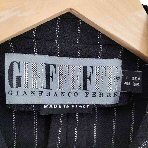 ジャンフランコフェレ GIANFRANCO FERRE イタリア製 ピンストライプ ジップアップ テーラードジャケット メンズ EUR:46