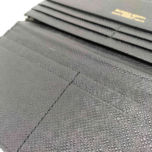 タケオキクチ TAKEO KIKUCHI レザー スリムウォレット シボ革 二つ折り長財布 メンズ