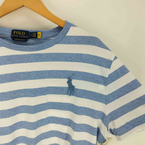 ポロラルフローレン POLO RALPH LAUREN CUSTOM SLIM FIT 3 ナンバリング ポニー刺繍 ボーダー S/S Tシャツ メンズ import:L