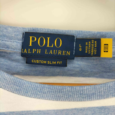 ポロラルフローレン POLO RALPH LAUREN CUSTOM SLIM FIT 3 ナンバリング ポニー刺繍 ボーダー S/S Tシャツ メンズ import:L
