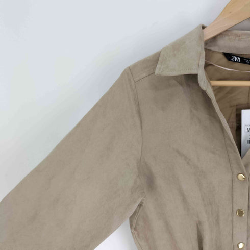 ザラ ZARA スエード調 ベルト ワンピース レディース import:M