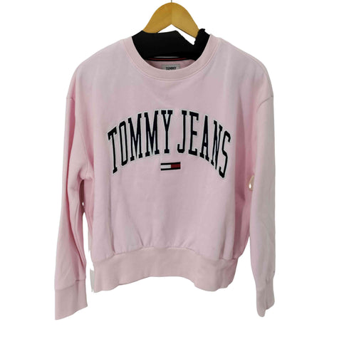 トミージーンズ tommy jeans フラッグ 刺繍ロゴ クルーネックスウェット レディース M