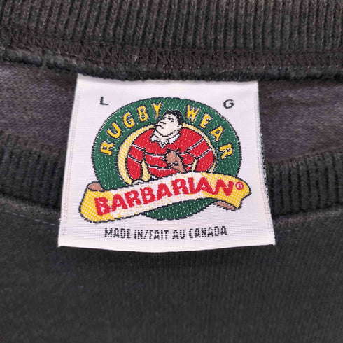 バーバリアン BARBARIAN カナダ製 ボーダー L/S クルーネック Tシャツ メンズ L