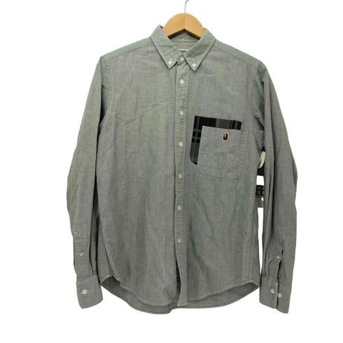 アベイシングエイプ A BATHING APE ポケットデザイン ボタンダウン L/S シャツ メンズ JPN:L