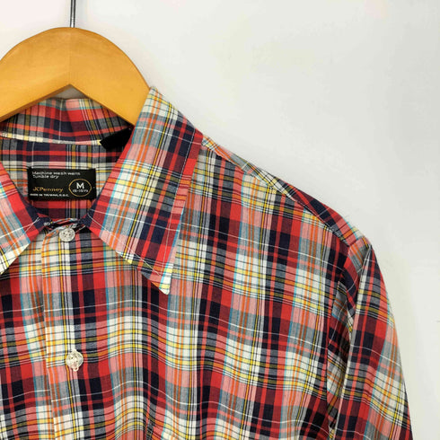 ジェーシーペニー JC Penney 90s マドラスチェック レギュラーカラーシャツ メンズ import:M