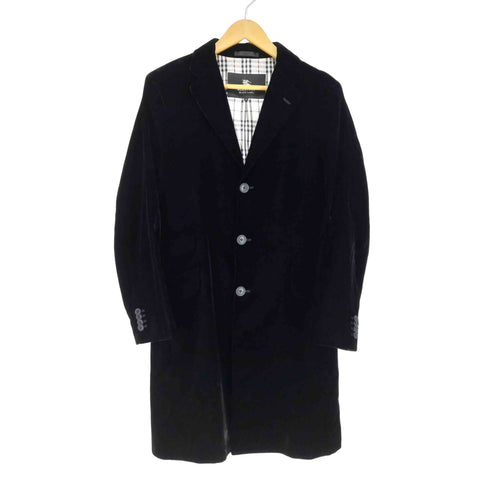 バーバリーブラックレーベル BURBERRY BLACK LABEL 裏地ノヴァチェックベロアチェスターコート メンズ M