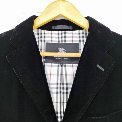 バーバリーブラックレーベル BURBERRY BLACK LABEL 裏地ノヴァチェックベロアチェスターコート メンズ M