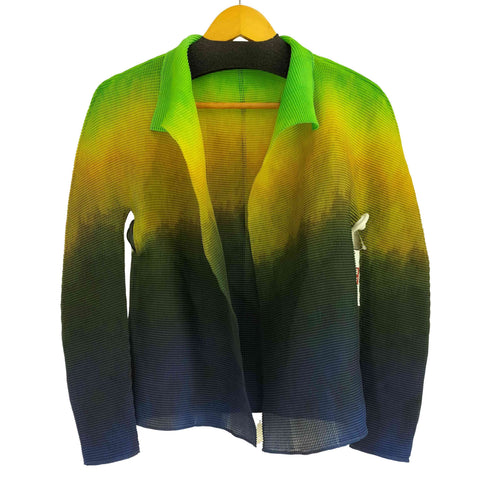 ミー イッセイミヤケ me ISSEY MIYAKE グラデーション プリーツ カーディガン レディース