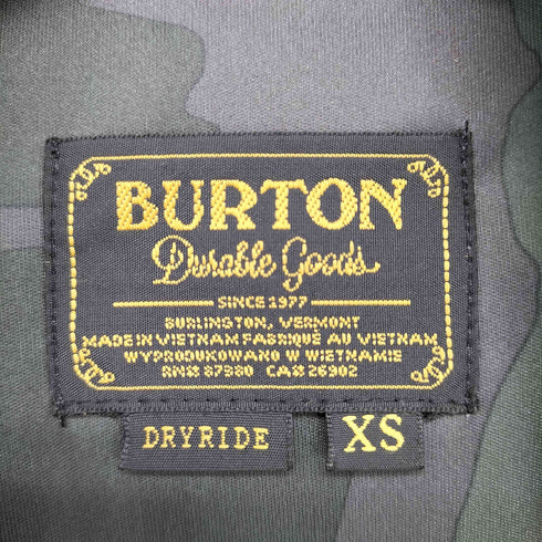 バートン BURTON 迷彩 ロゴプリント プルオーバーパーカー メンズ JPN:XS