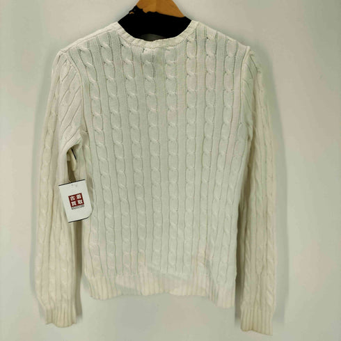 ラルフローレンスポーツ RALPH LAUREN SPORT ポニー刺繍ロゴ Vネック コットン ケーブルニット レディース import:M