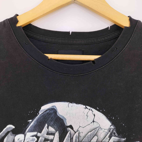 両面グラフィックプリント ダメージ加工 半袖Tシャツ メンズ L
