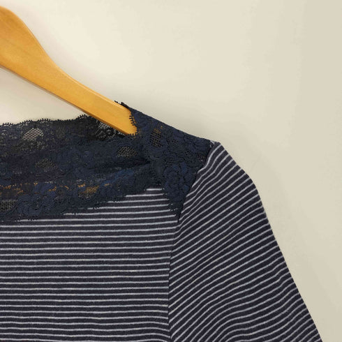 インゲボルグ INGEBORG レース 切替 ボーダー S/S Tシャツ レディース JPN:S