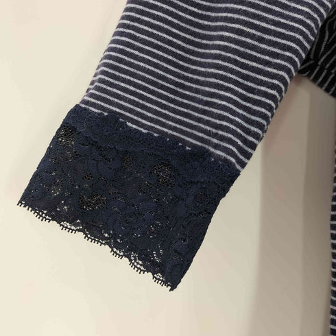 インゲボルグ INGEBORG レース 切替 ボーダー S/S Tシャツ レディース JPN:S