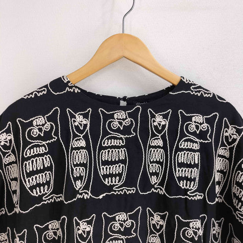 マーブルシュッド Marble Sud フクロウ 刺繍 S/S ワンピース レディース