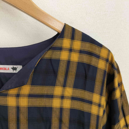 アルベロベロ OLLEBOREBLA タータンチェック ぶたプリント スキッパー ワンピース レディース