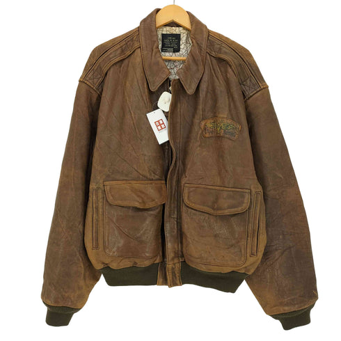 アヴィレックス AVIREX 80s Willbe seeing you USO TOUR 1944 マップライニング A-2 フライトジャケット メンズ L