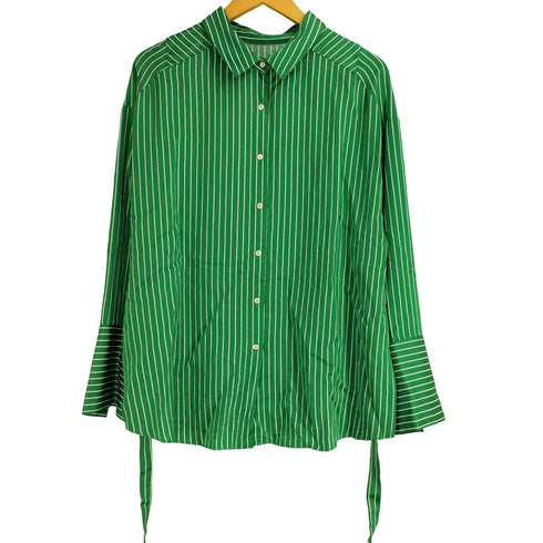 クレオルム CREOLME レーヨン混 ストライプ L/S ドレスシャツ レディース