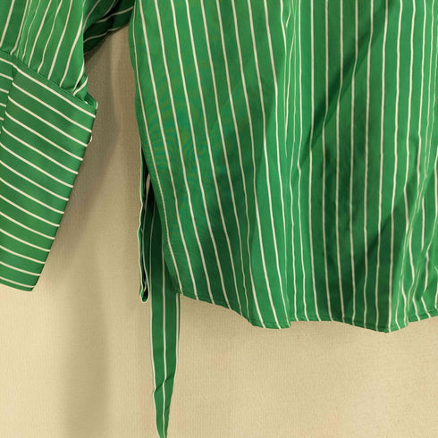 クレオルム CREOLME レーヨン混 ストライプ L/S ドレスシャツ レディース