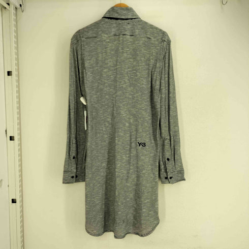 ワイスリー Y-3 袖襟ジップ切替 ストライプ L/S ロングシャツ メンズ JPN:M