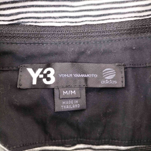ワイスリー Y-3 袖襟ジップ切替 ストライプ L/S ロングシャツ メンズ JPN:M