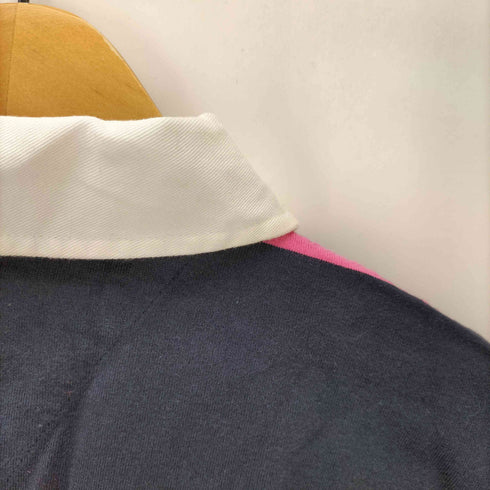 トミーヒルフィガー TOMMY HILFIGER 00S Y2K エンブレム刺繍 ボーダーラガーシャツ 7分袖 レディース JPN:M