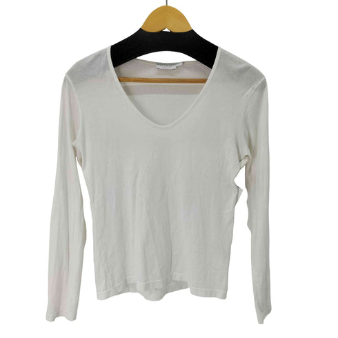 サンスペル Sunspel MADE IN ENGLAND コットンロングスリーブVネックTシャツ レディース JPN:1